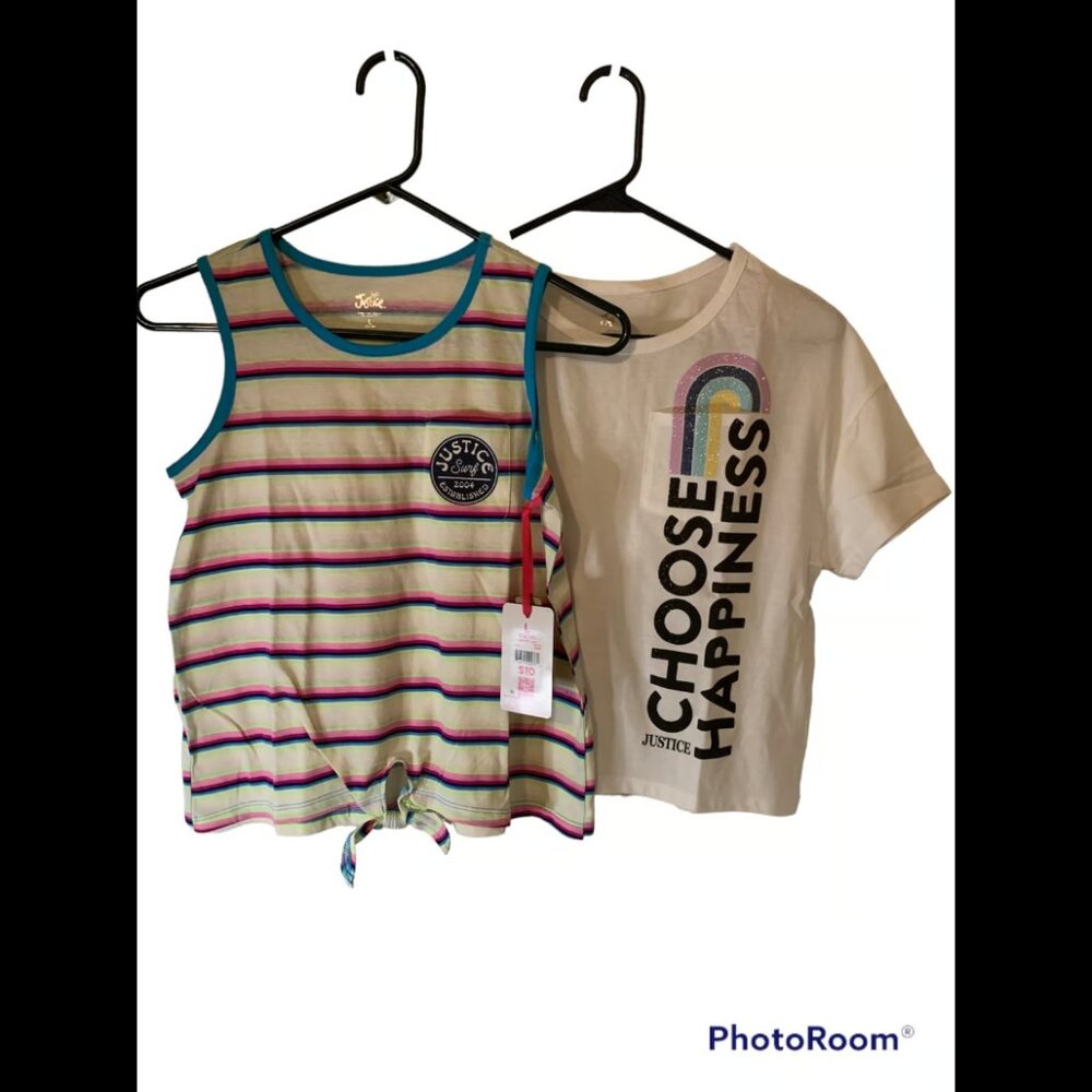 Girls Justice Shirts- Size Large - NWT